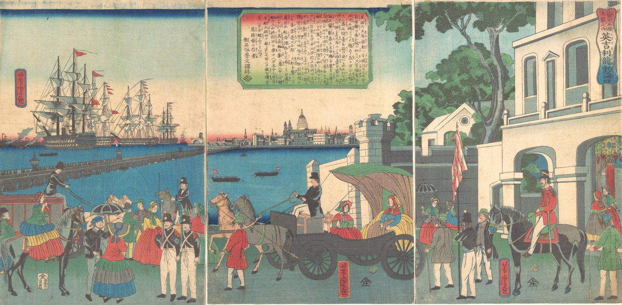 London kikötője, Anglia, 1862. második hónapja. alkotó: Utagawa Yoshitora