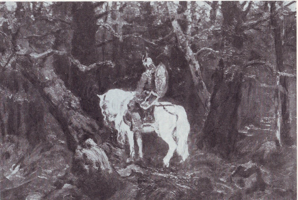 Gondolatban  (Lovag lovag belép egy sűrű erdőbe) alkotó: V.Vasnetsov