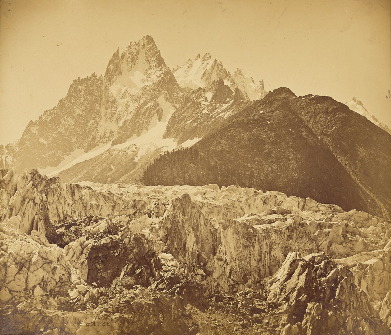 Mont-Blanc (Haute-Savoie), A Glacier des Bois és az Aiguille des Charmoz alkotó: V. Muzet