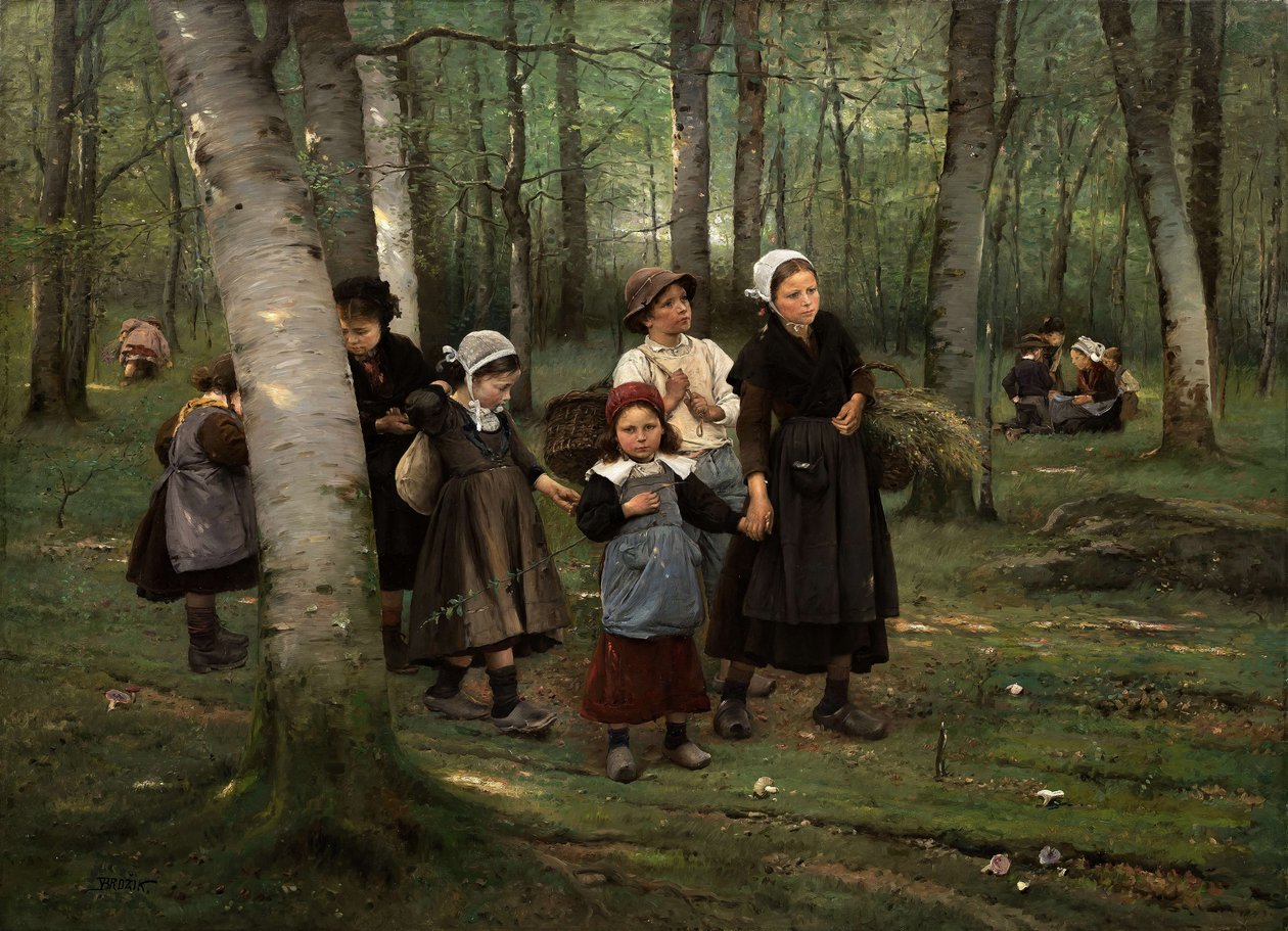 Gyerekek az erdőben, 1891. alkotó: Vaclav Brozik