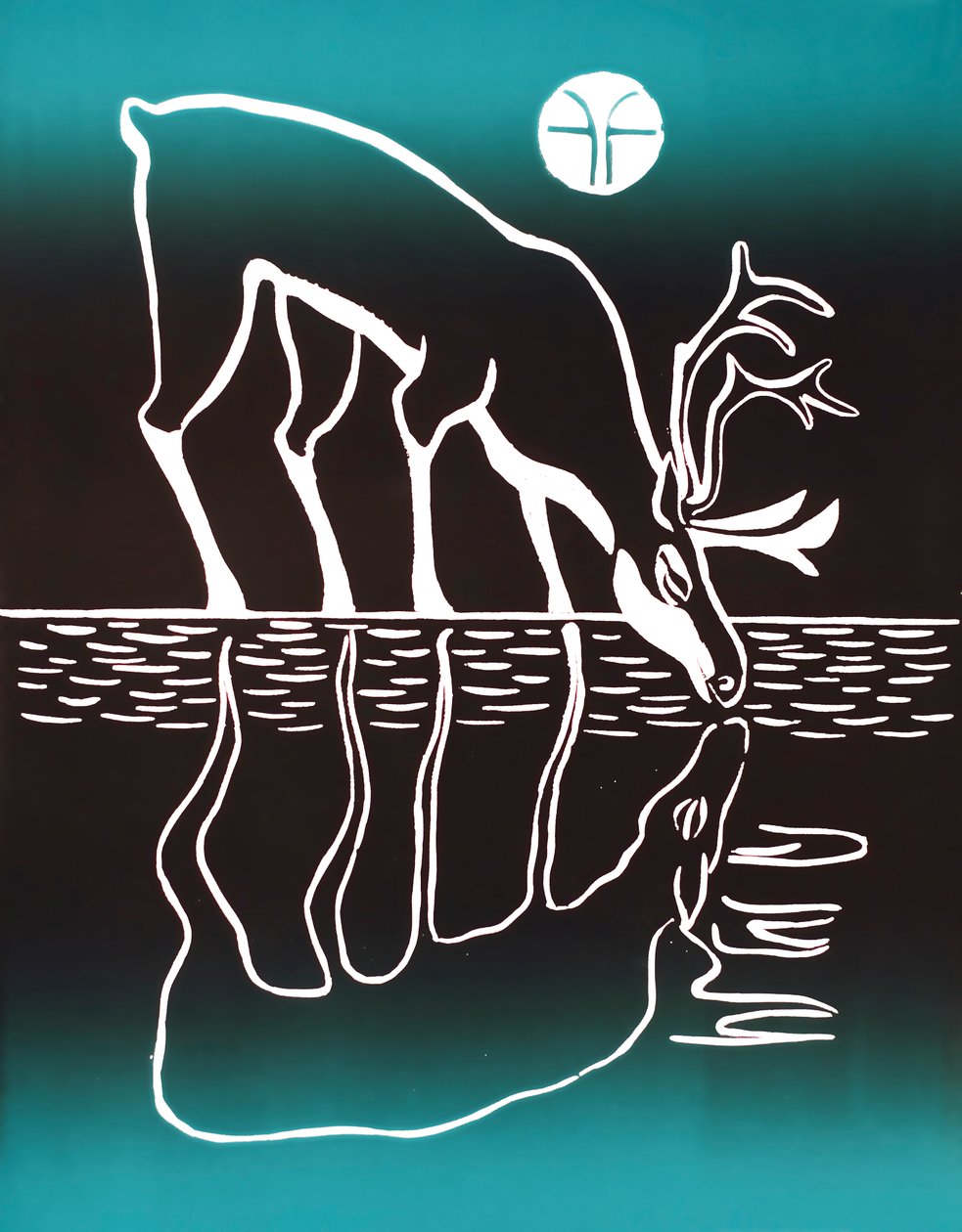 Drinking Caribou, 2018 (tinta, papír) alkotó: Vadym Vaskovsky