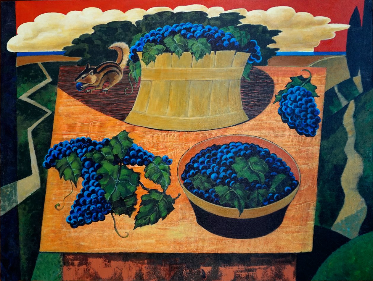Wild Grapes of Dunes,2021 (akril, vászon) alkotó: Vadym Vaskovsky