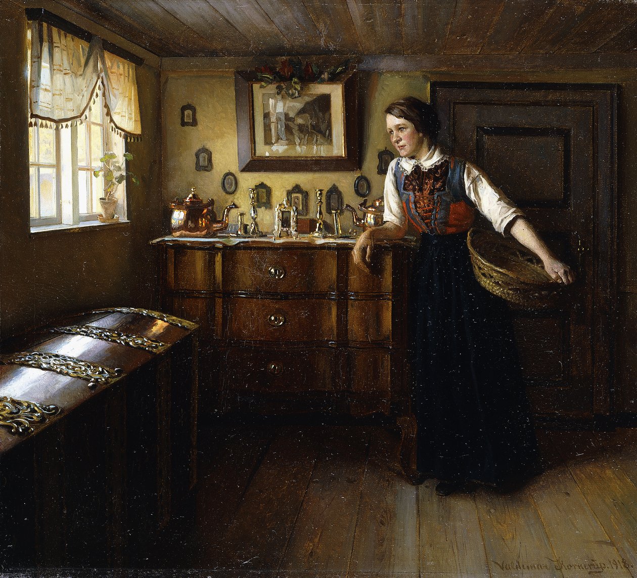 Egy pillanatnyi pihenés, 1918 alkotó: Valdemar Kornerup