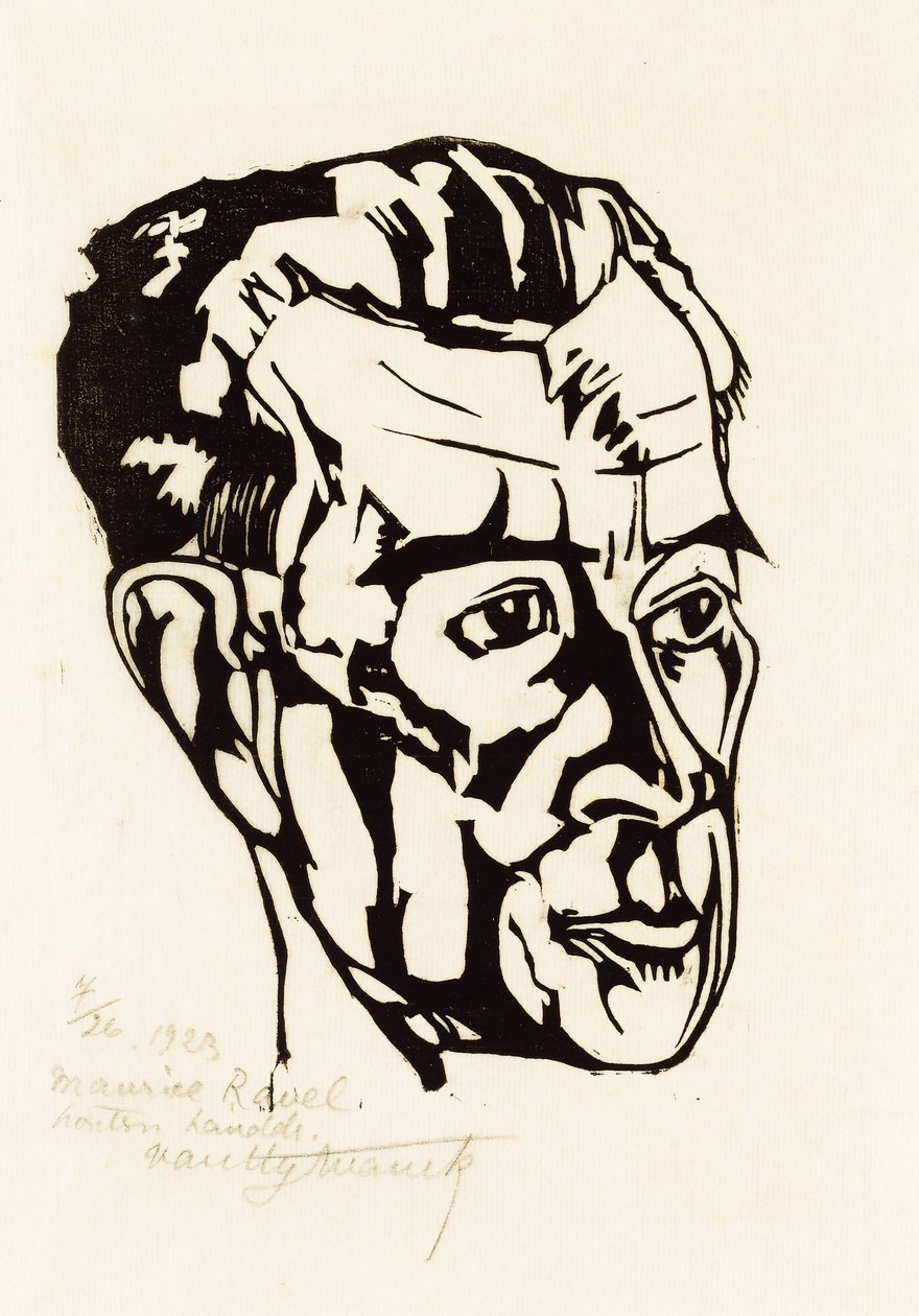 Maurice Ravel zeneszerző portréja 1875-1937, 1923. alkotó: Valentijn Edgar Van Uytvanck