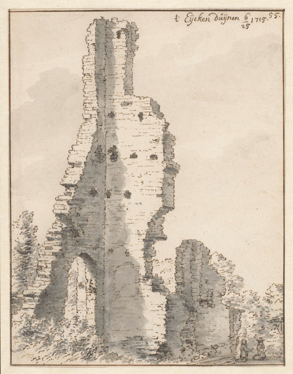 Az Eik en Duinen templom romja Hága közelében alkotó: Valentijn Klotz (attributed to)