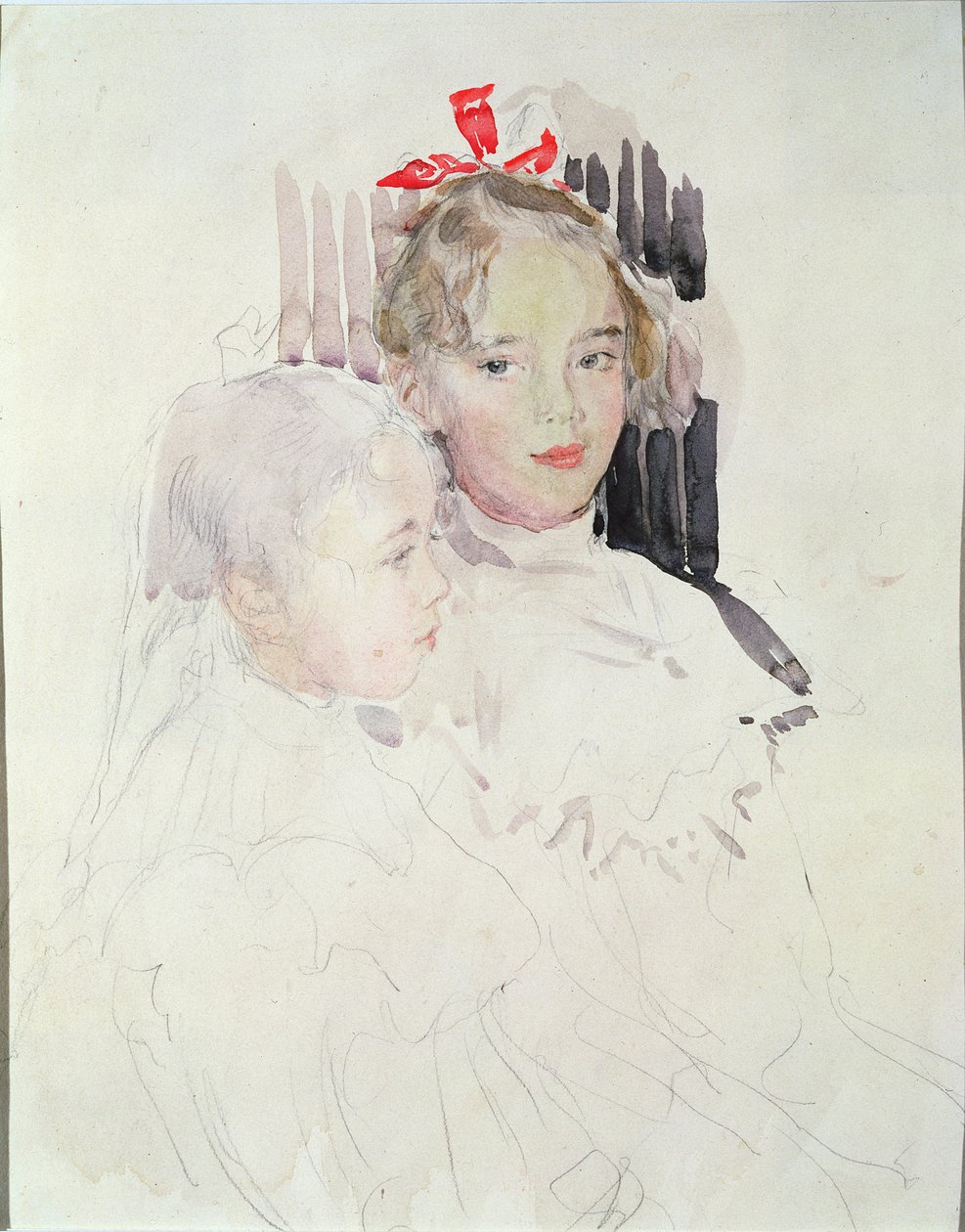 The Botkin Children (wc és ceruza papíron) alkotó: Valentin Aleksandrovich Serov