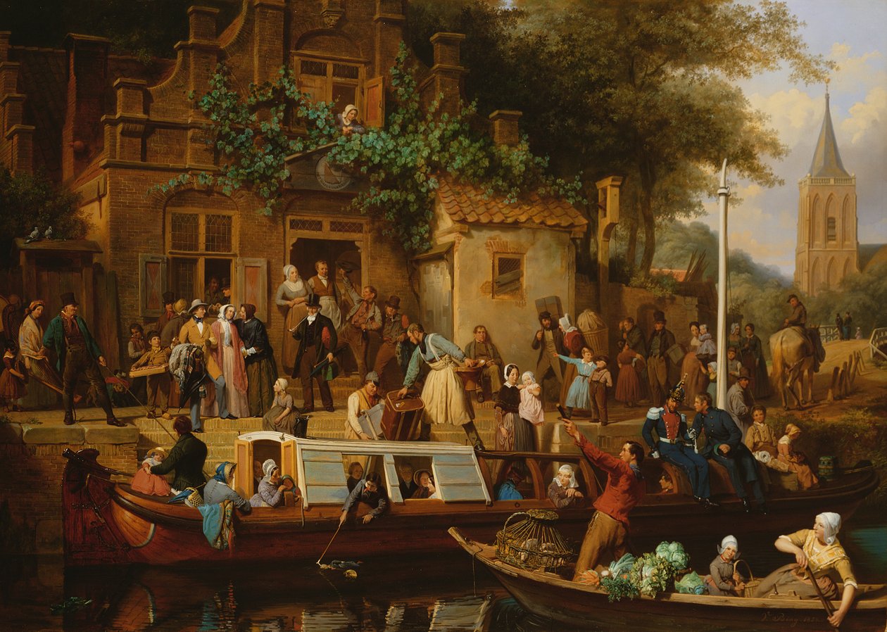 A bárkák Utrechtben, 1853 alkotó: Valentin Bing