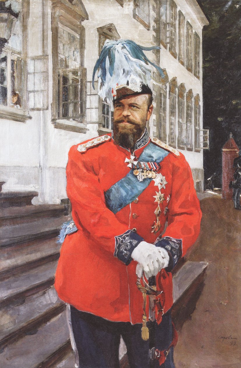 III. Sándor dán királyi életőrök egyenruhájában alkotó: Valentin Aleksandrovich Serov