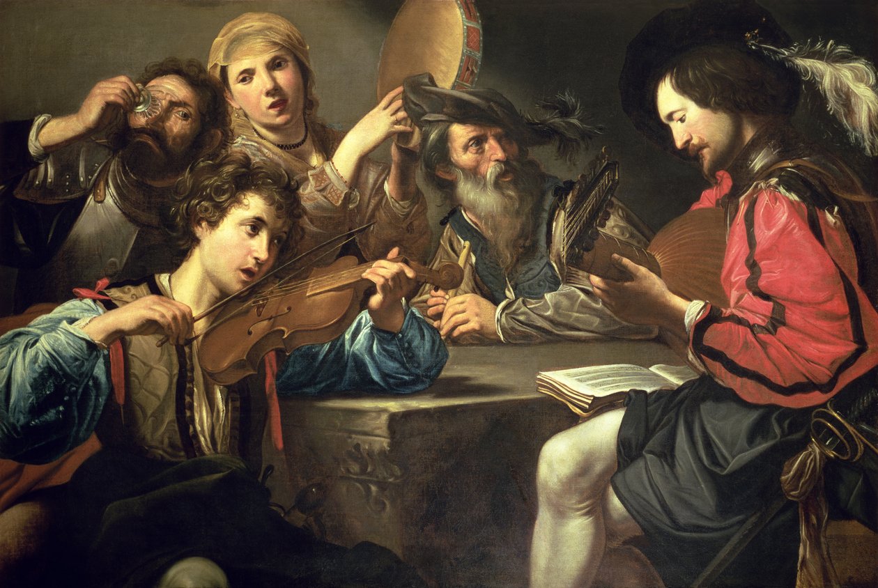 Zenés összejövetel alkotó: Valentin de Boulogne
