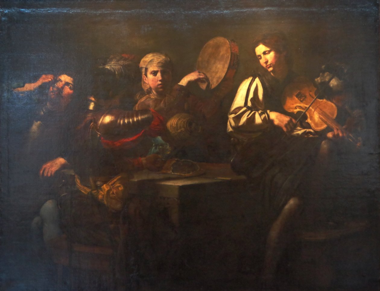 Zenészek és katonák alkotó: Valentin de Boulogne