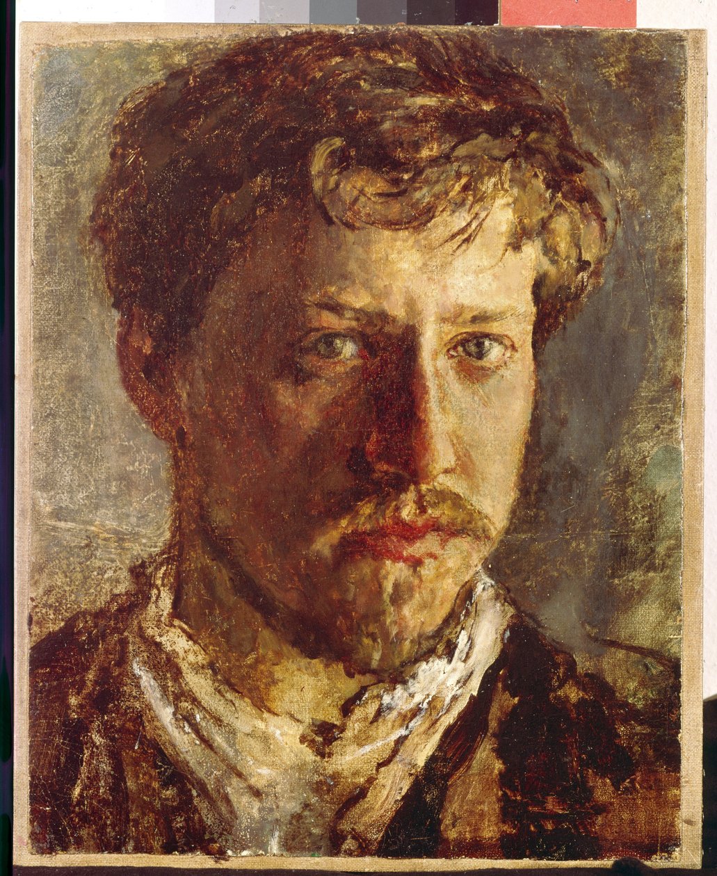 Önarckép. (Önarckép). Valentin Alekszandrovics Szerov (1865-1911) festménye, olaj, vászon, 1880 körül. Orosz művészet alkotó: Valentin Aleksandrovich Serov