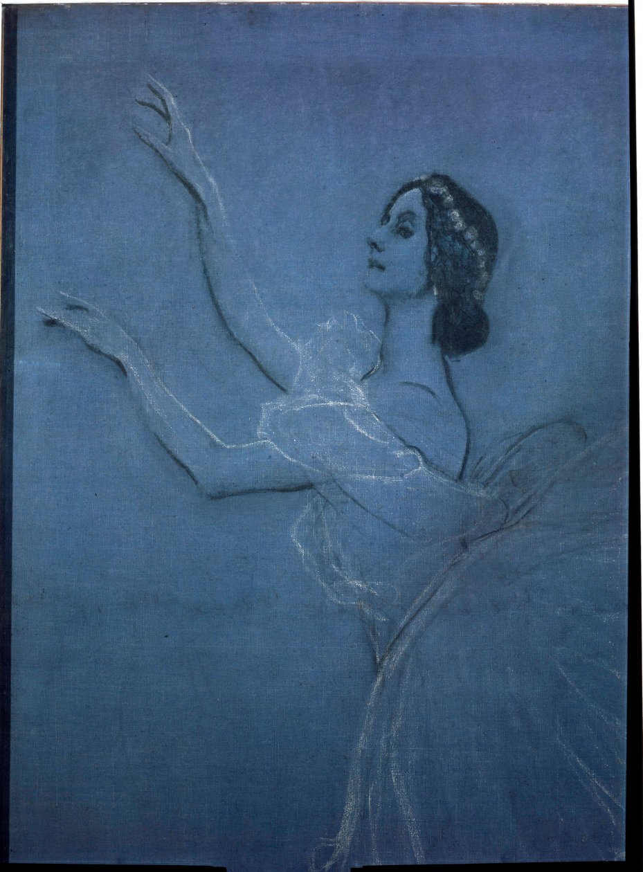 Anna Pavlova (1882-1931) balerina Frederic Chopin (1810-1849) "Sylphides" című balettjében (részlet). Valentin Alekszandrovics Szerov (1865-1911) alkotása, tempera és kréta vászonra alkotó: Valentin Aleksandrovich Serov