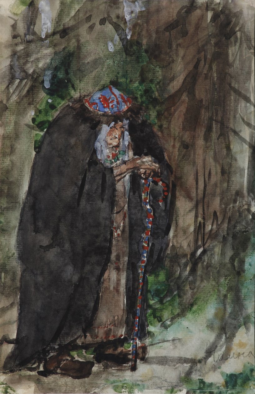 Naina. Jelmezterv M. Glinka Ruslan és Ljudmila című operájához alkotó: Valentin Aleksandrovich Serov