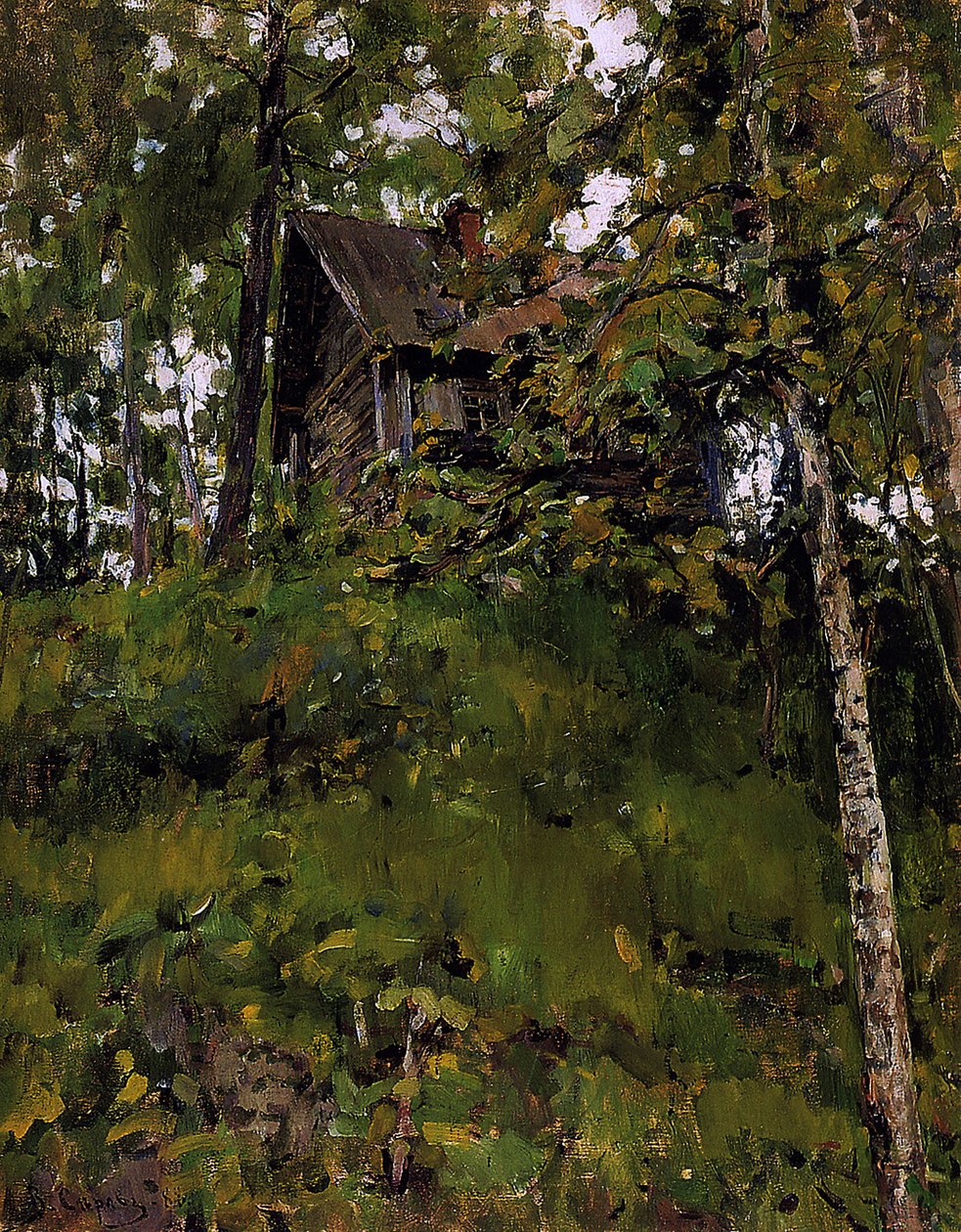 Régi fürdőház Domotkanovóban, 1888 alkotó: Valentin Aleksandrovich Serov