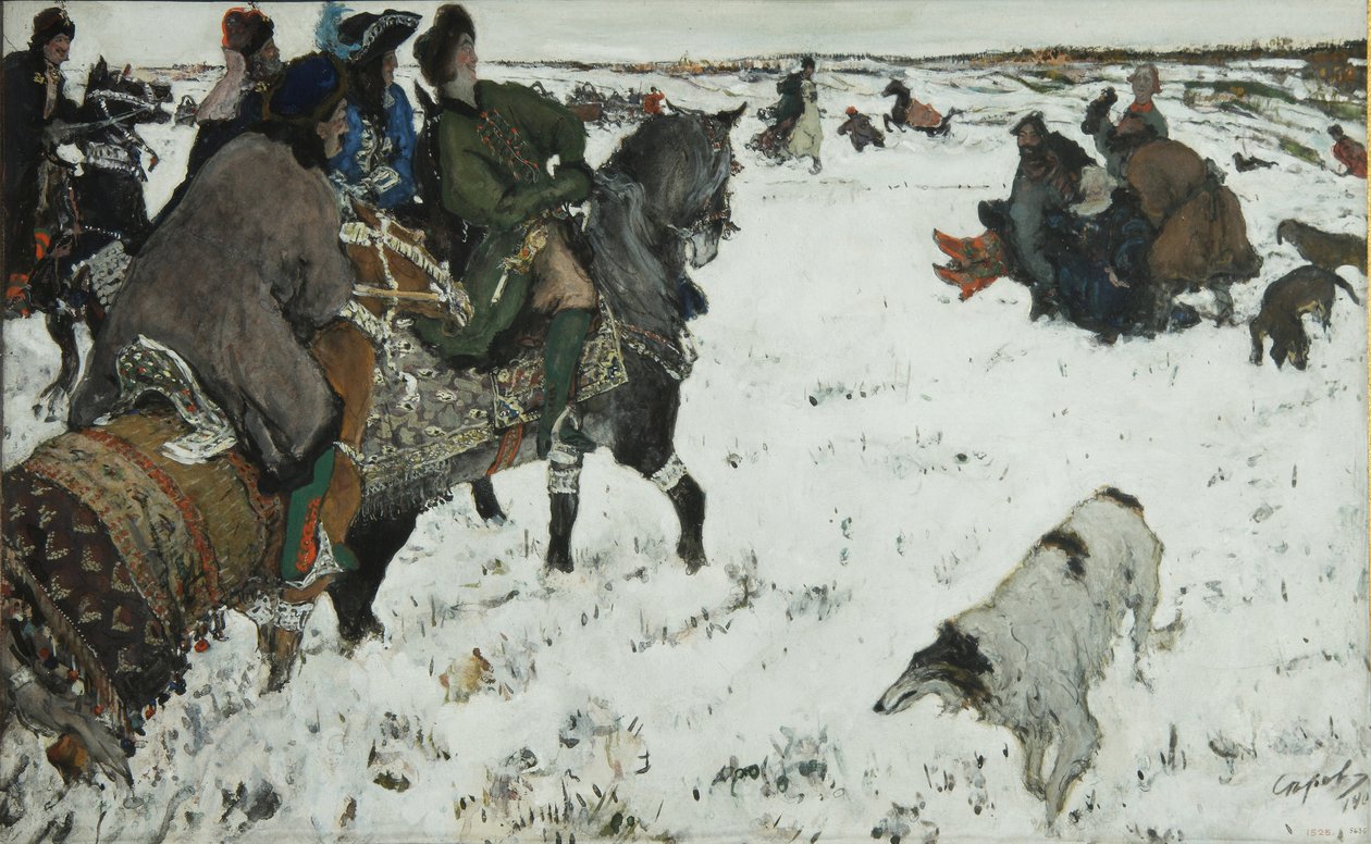 I. Péter a vadászatban, 1902 alkotó: Valentin Aleksandrovich Serov