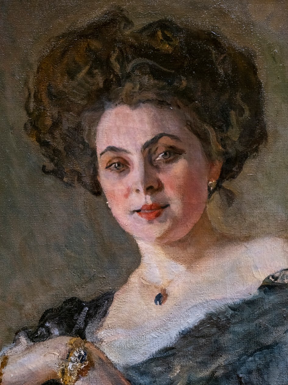 Evdokia Sergeevna Morozova portréja (részlet) alkotó: Valentin Aleksandrovich Serov