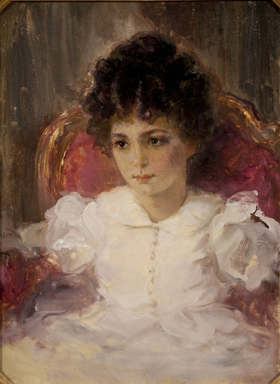 Tatyana Szergejevna Khokhlova (született Botkina 1897-1985 gyermekként) portréja alkotó: Valentin Aleksandrovich Serov