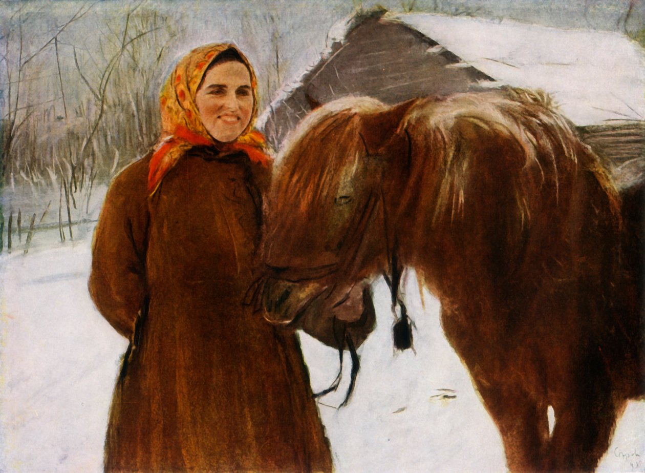 "Nő lóval", 1898, 1965. alkotó: Valentin Serov