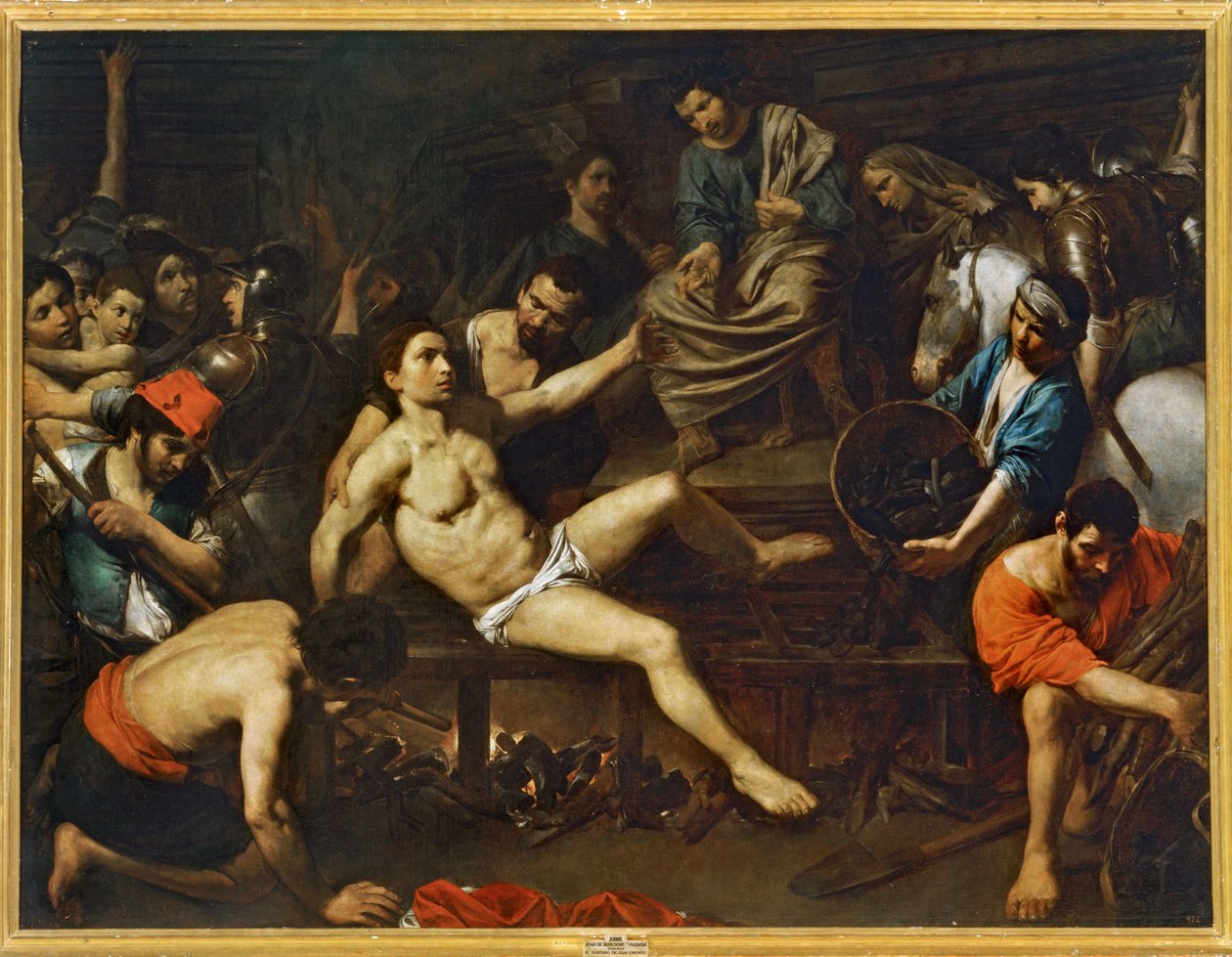 Martyrdom of Saint Lawrence ... (festmény, vászon) alkotó: Valentin de Boulogne