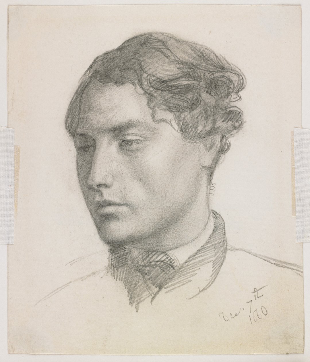 Fiatal férfi portréja, 1860 (grafit papíron) alkotó: Valentine Cameron Prinsep