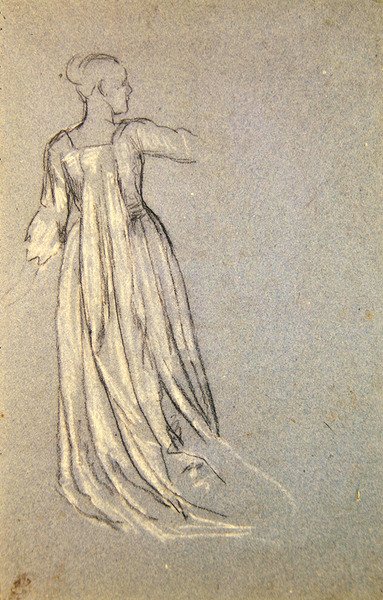 Tanulmány az „A Bientot”-hoz, 1875 körül (kréta papíron) alkotó: Valentine Cameron Prinsep