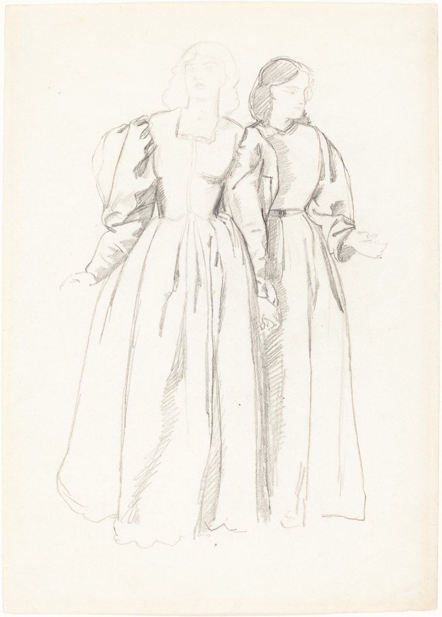 Tanulmány két fiatal nőről [recto] alkotó: Valentine Cameron Prinsep