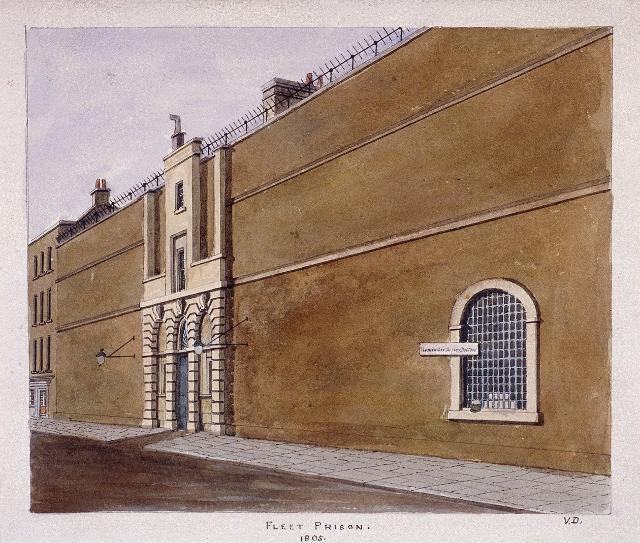 Fleet börtön, London, 1805 alkotó: Valentine Davis