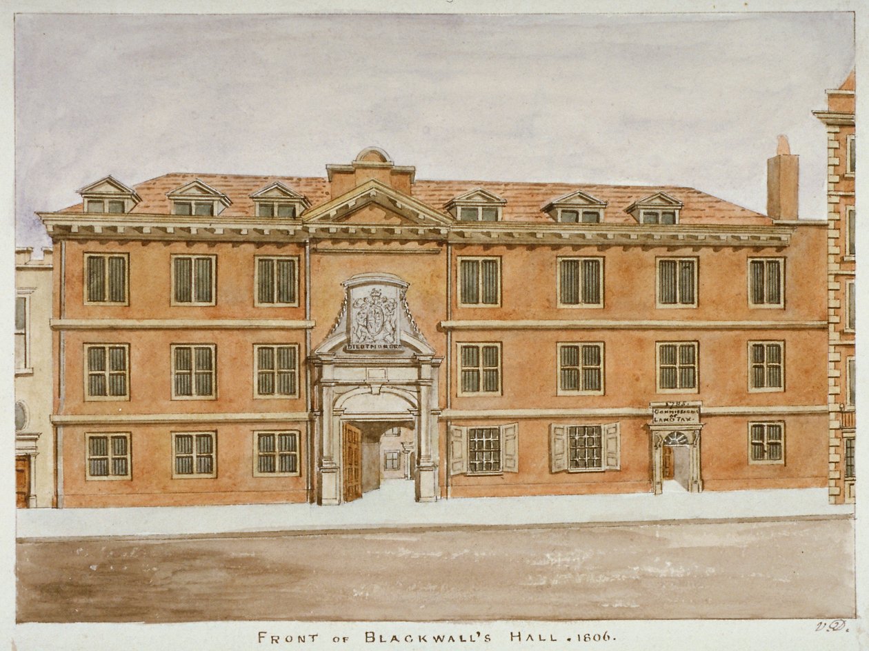A Blackwell Hall elölnézete, City of London, 1806 alkotó: Valentine Davis