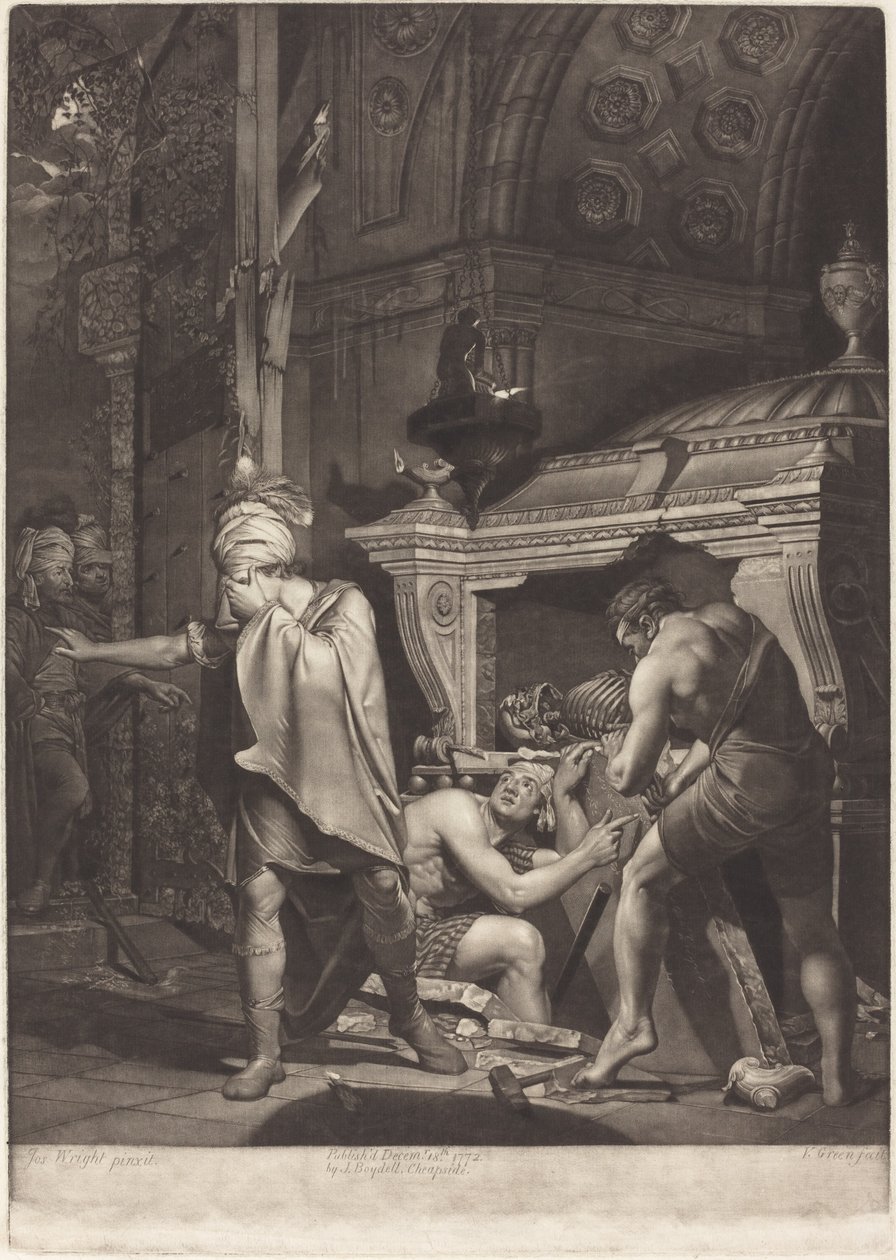 Miravan felnyitja ősei sírját, 1772. alkotó: Valentine Green