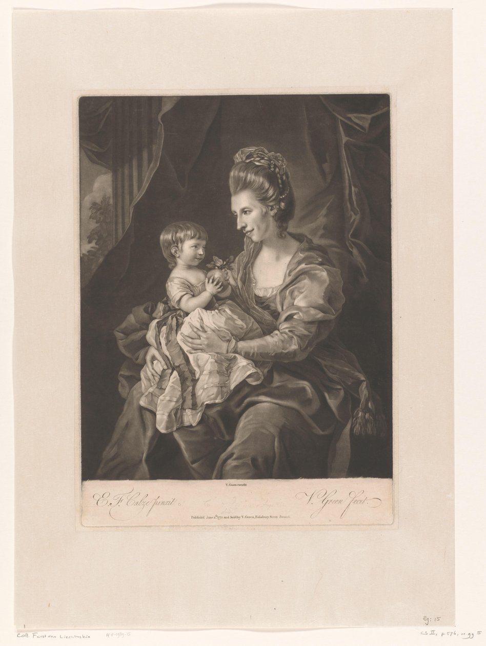 Elizabeth Pennyman portréja gyermekével alkotó: Valentine Green
