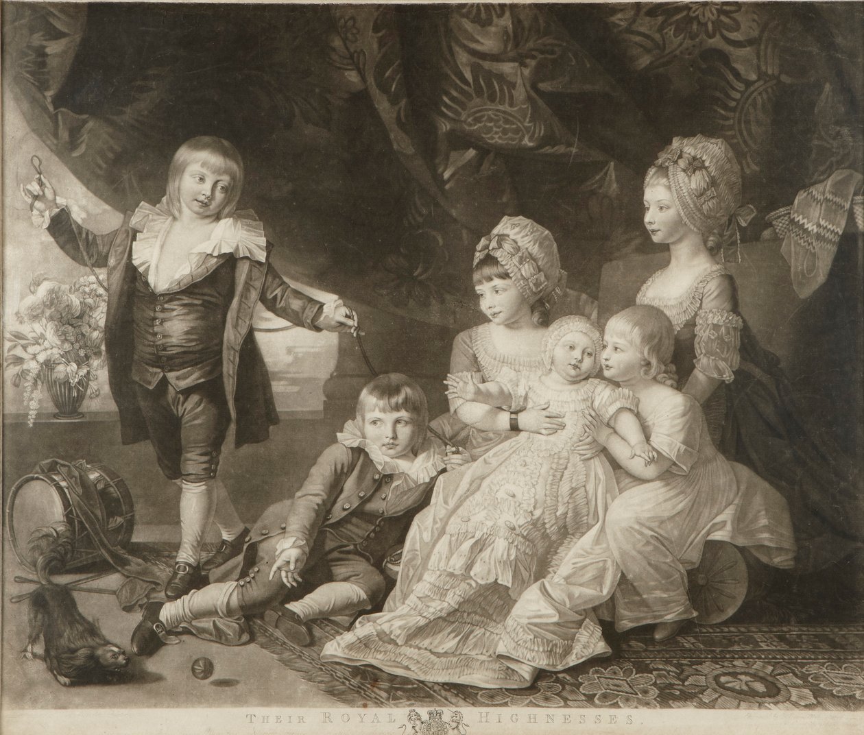Augusta hercegnő, Erzsébet hercegnő, Ernest herceg, Augustus herceg, Adolphus herceg és Mária hercegnő alkotó: Valentine Green
