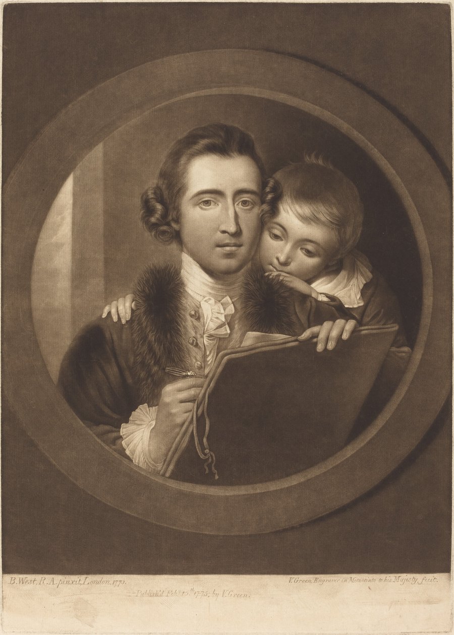 Benjamin West, Esqr R.A. és fia RI West alkotó: Valentine Green after Benjamin West