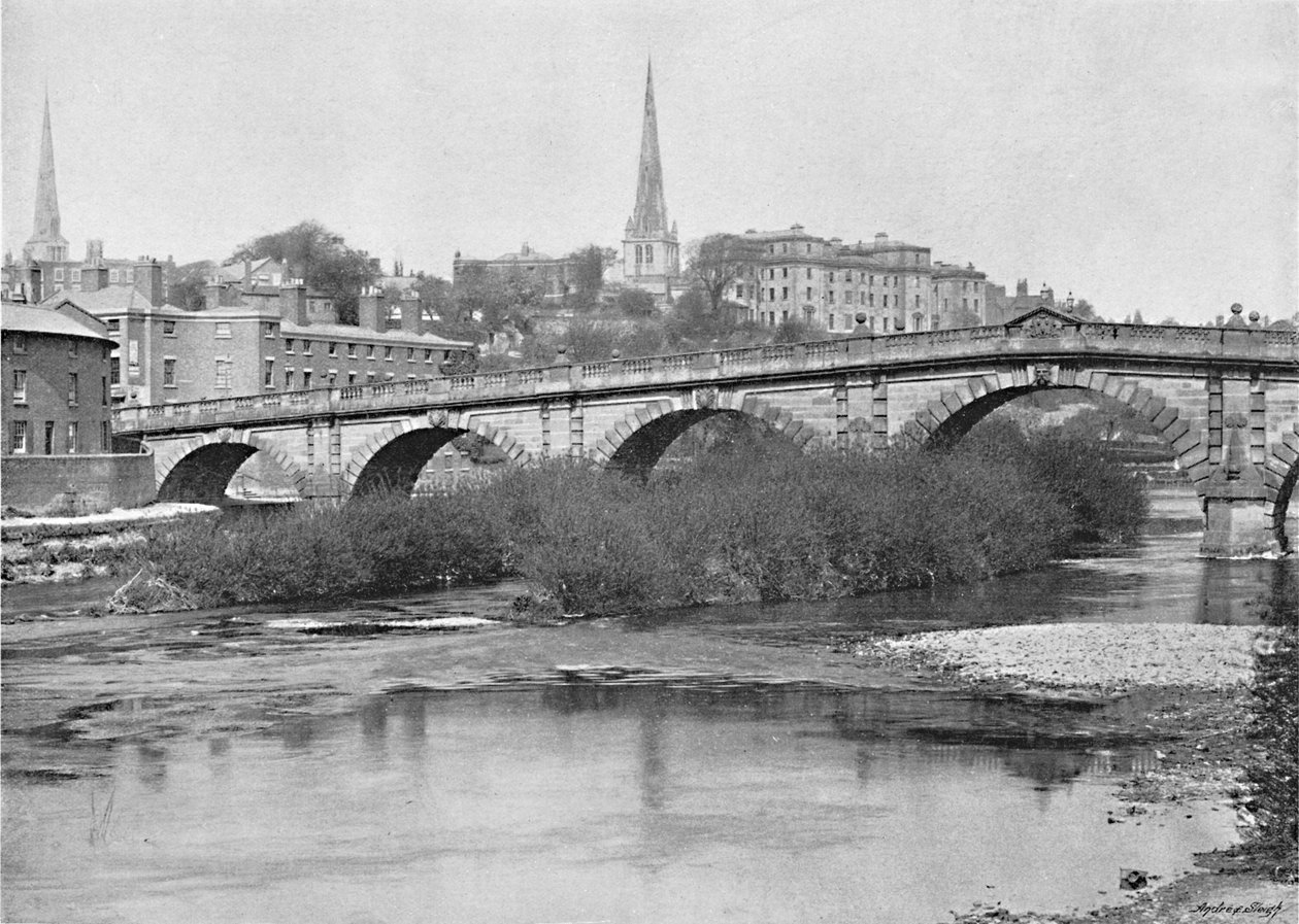 English Bridge, Shrewsbury, 1896 alkotó: Valentine and Sons Ltd