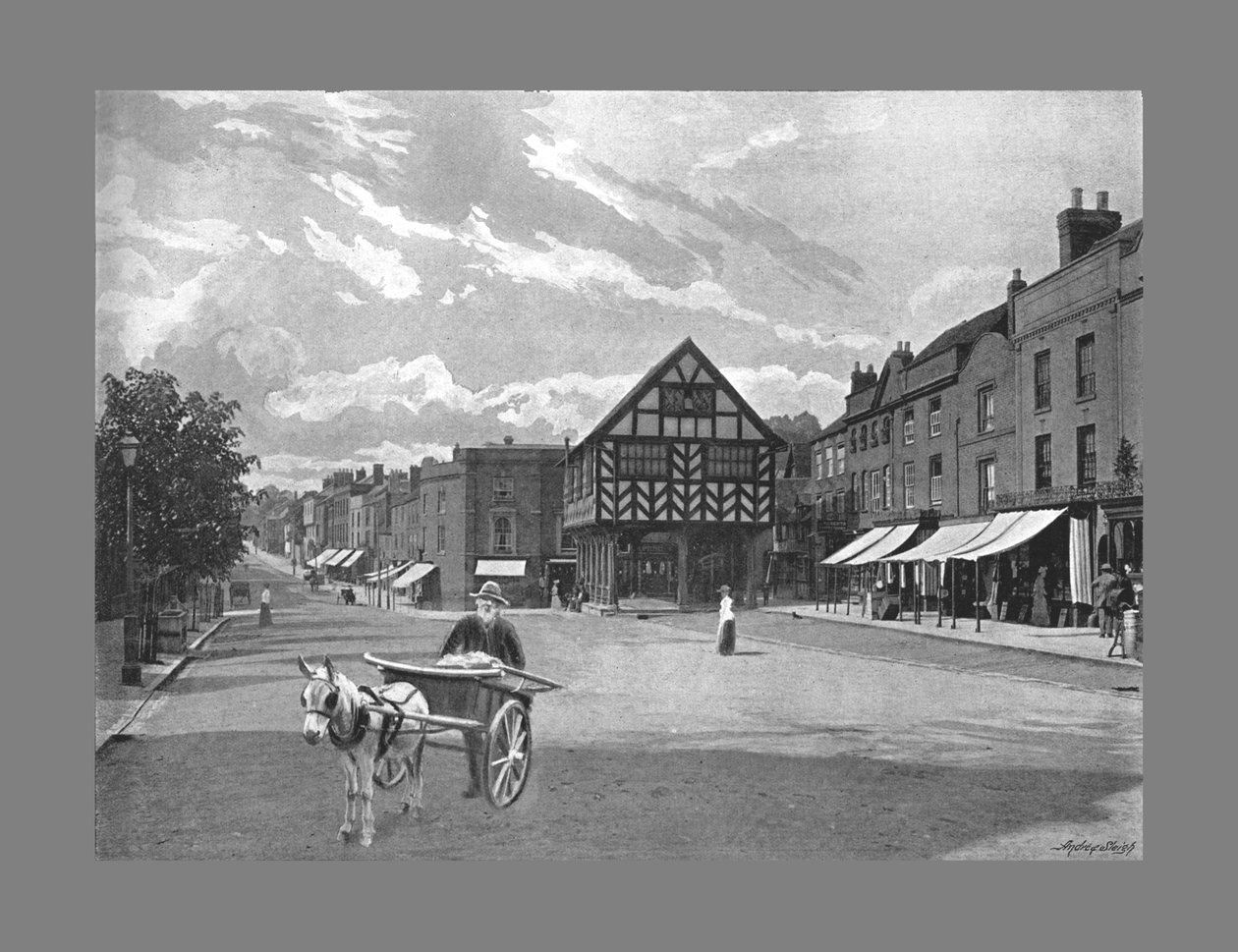 Market Place, Ledbury, 1900 alkotó: Valentine and Sons Ltd