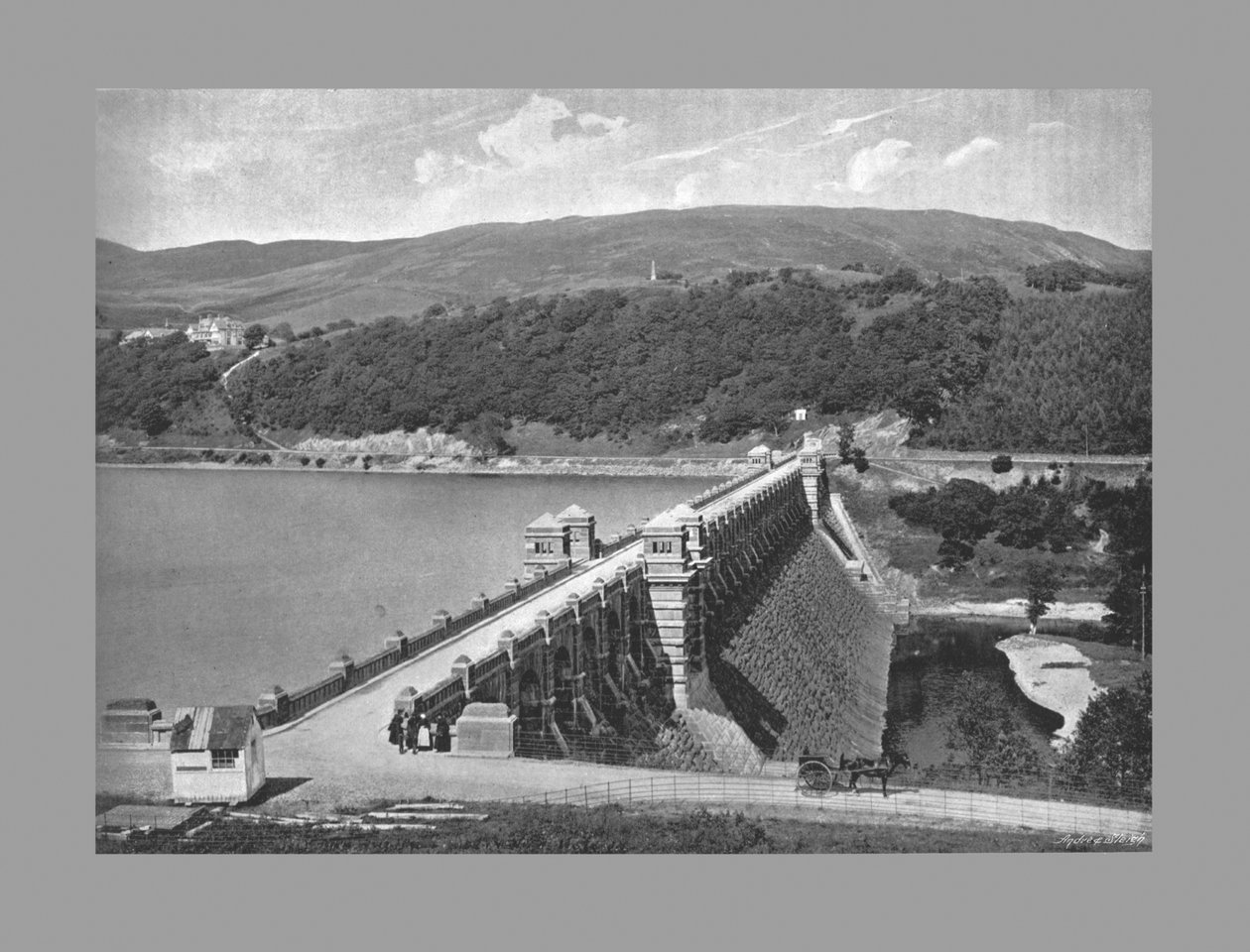 A gát, Vyrnwy-tó, 1900 alkotó: Valentine and Sons Ltd