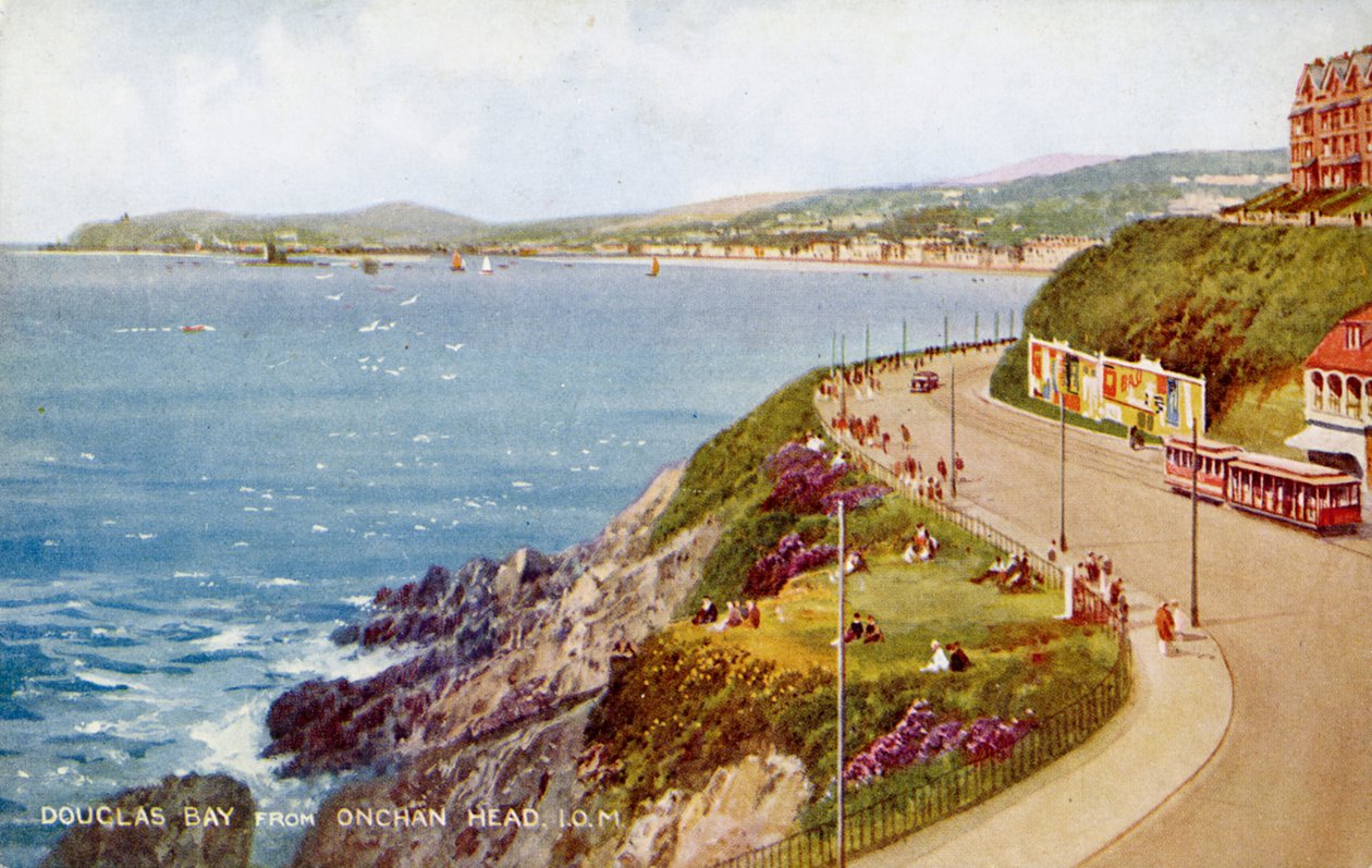 Douglas Bay Onchan Headből, Man-szigetről, 1930-c1940-es évek. alkotó: Valentine and Sons Ltd