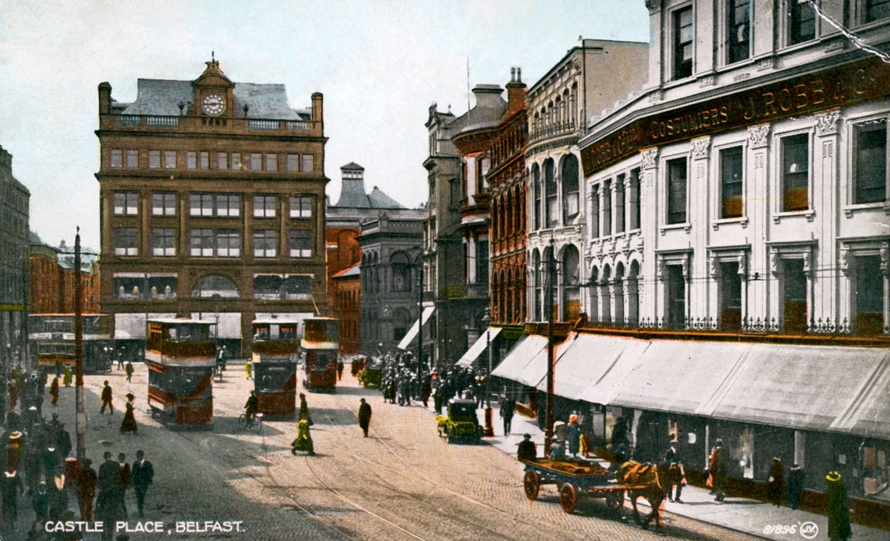 Castle Place, Belfast, 20. század eleje. alkotó: Valentine and Sons Publishing Co