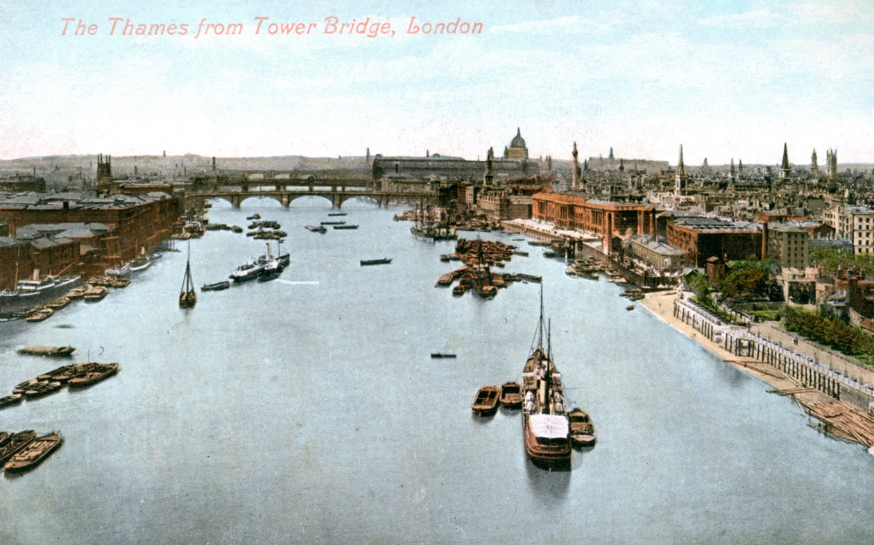 A Temze, London, XX. század eleje. alkotó: Valentine and Sons Publishing Co