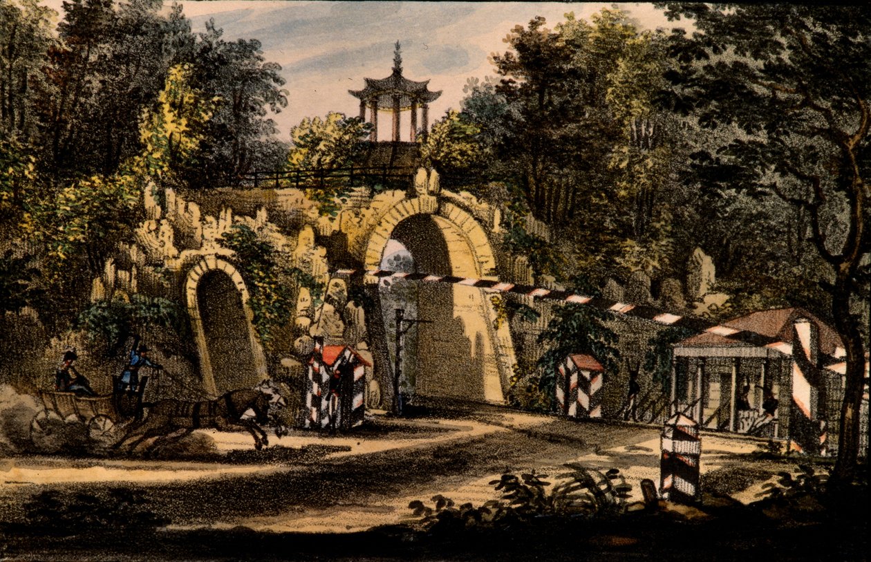 A Grand Caprice pavilon a Carskoje Selo Katalin parkban, 1820 körül alkotó: Valerian Platonovich Langer