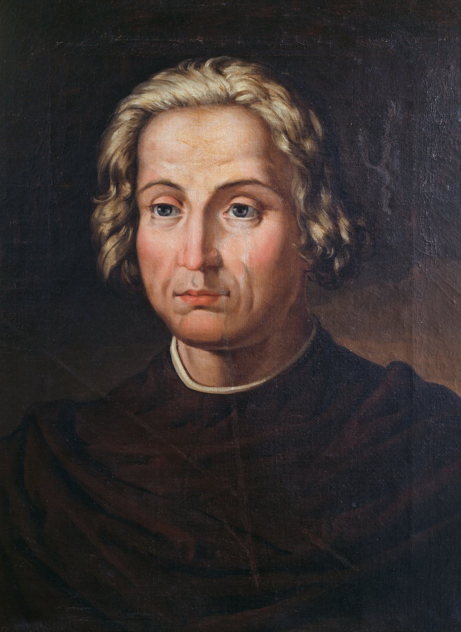 Kolumbusz Kristóf (1451-1506) olasz felfedező és navigátor portréja, Valeriano Dominguez Becquer (1833-1870) festménye alkotó: Valeriano Domínguez Bécquer