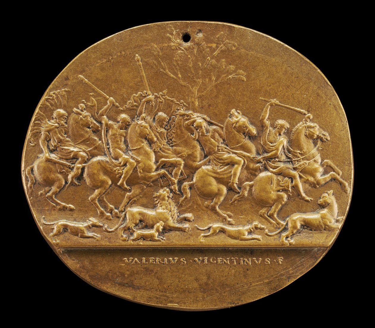 Oroszlánvadászat. alkotó: Valerio Belli