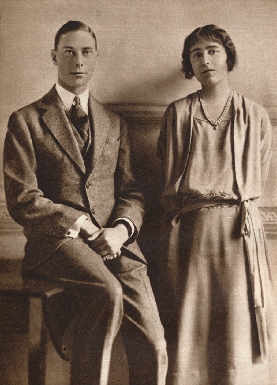 „Lady Elizabeth Bowes Lyon és York hercege eljegyzésük bejelentésekor”, 1923 alkotó: Vandyk