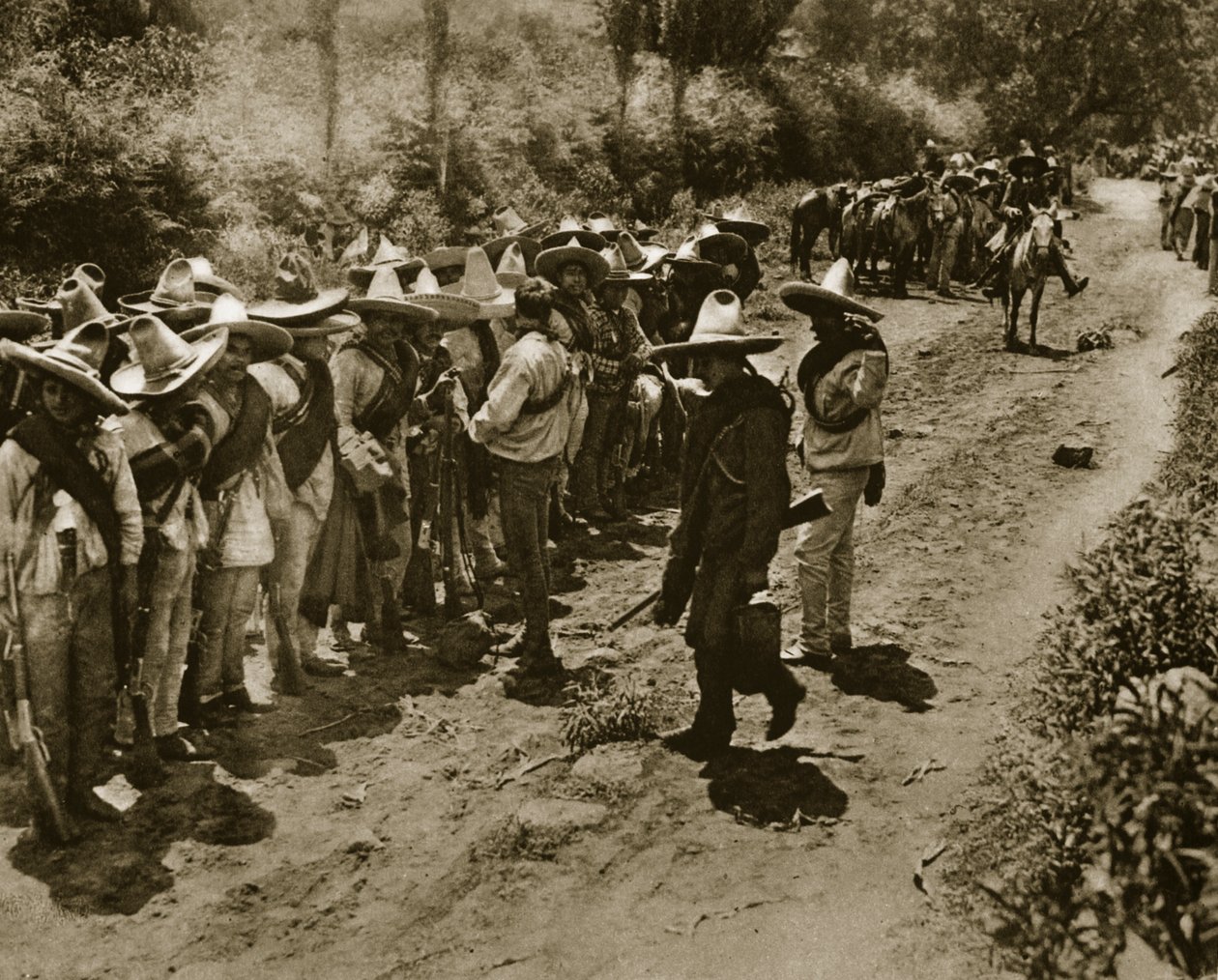 Zapatisták, 1914 körül (bw fotó) alkotó: Vargas