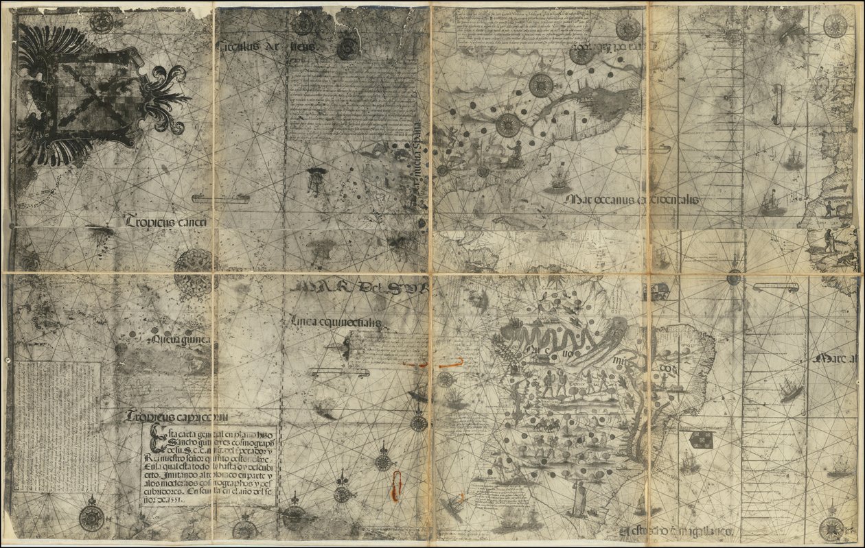 Sancho Gutiérrez 1551-es térképe a nyugati féltekéről. alkotó: Various