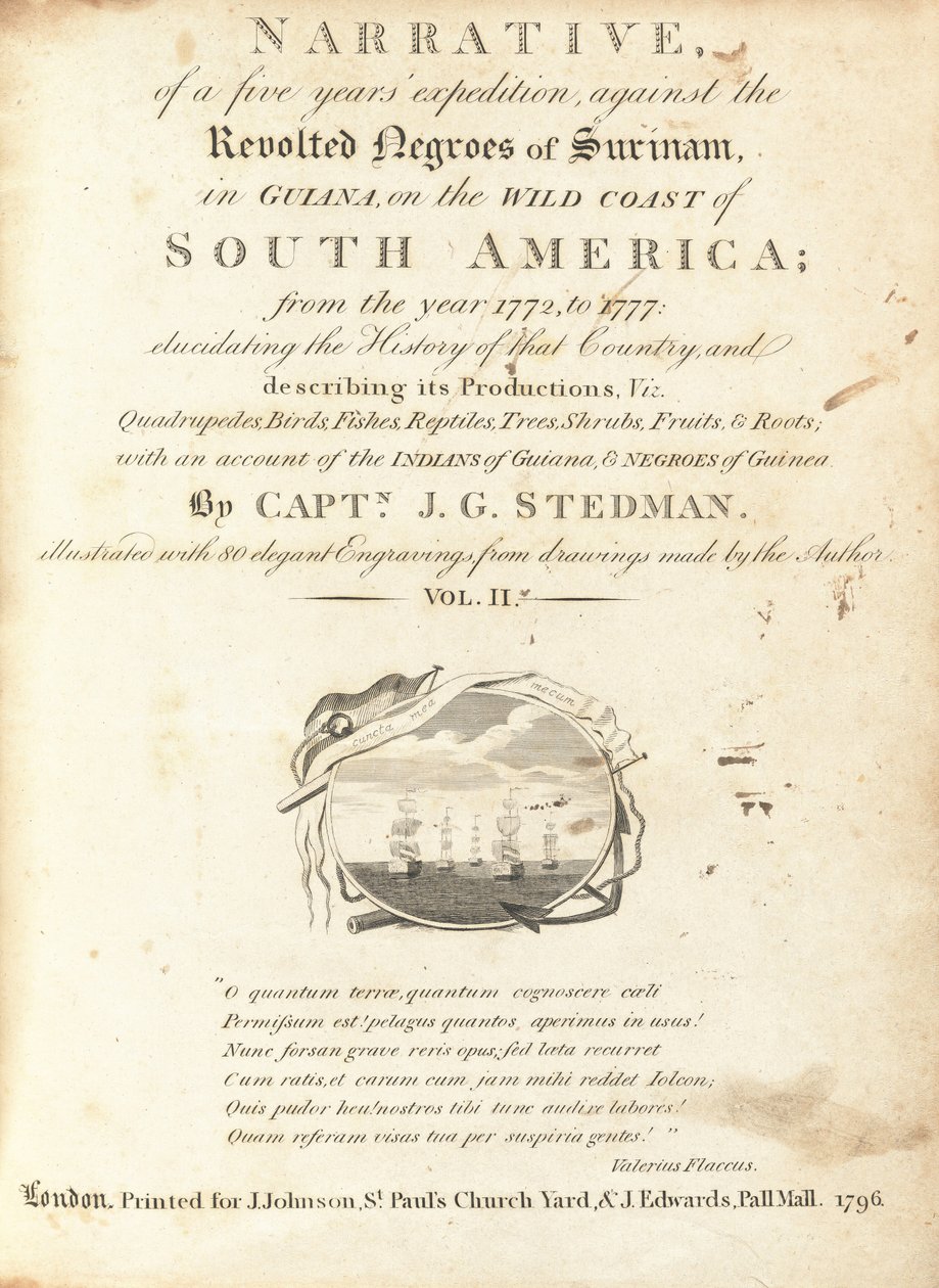 Elbeszélés egy ötéves expedícióról, a fellázadt surinami négerek ellen, Guyanában, Dél-Amerika vad partján (II. kötet) alkotó: Various Artists, including William Blake, after John Gabriel Stedman