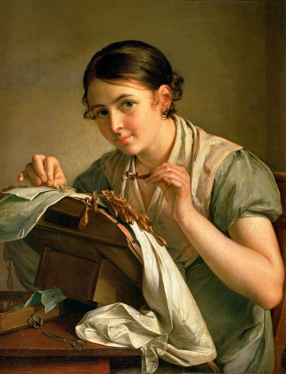 A csipkeverő, 1823 alkotó: Vasili Andreevich Tropinin