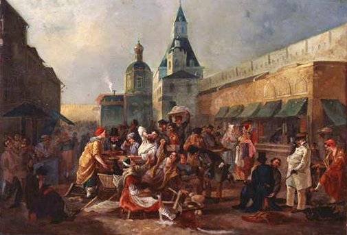 Üdítőbódé a kínai fal mellett Moszkvában, 1856 alkotó: Vasili Egorovich Astrakhov