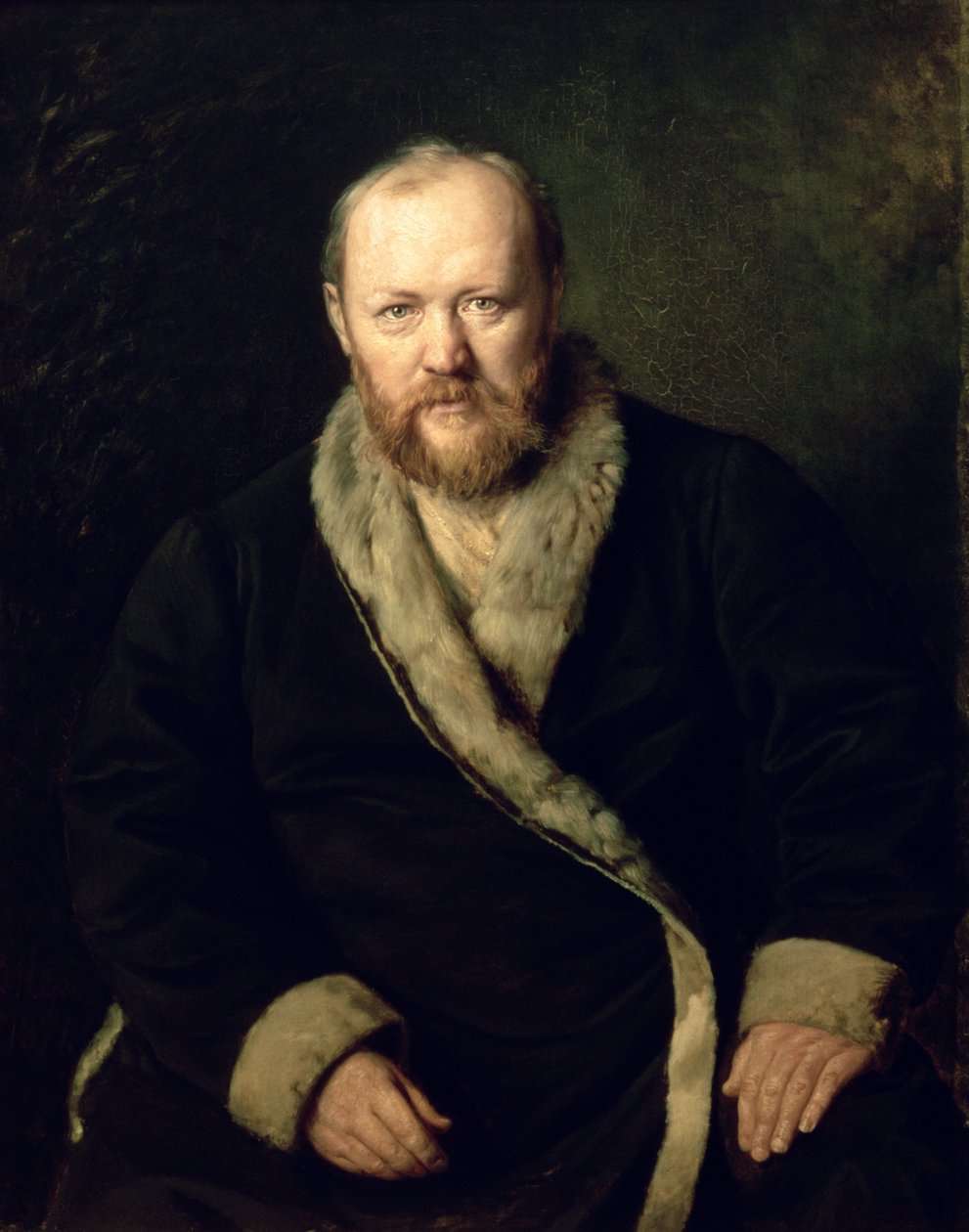 Alekszandr Osztrovszkij (1823-86) portréja 1871 alkotó: Vasili Grigorevich Perov