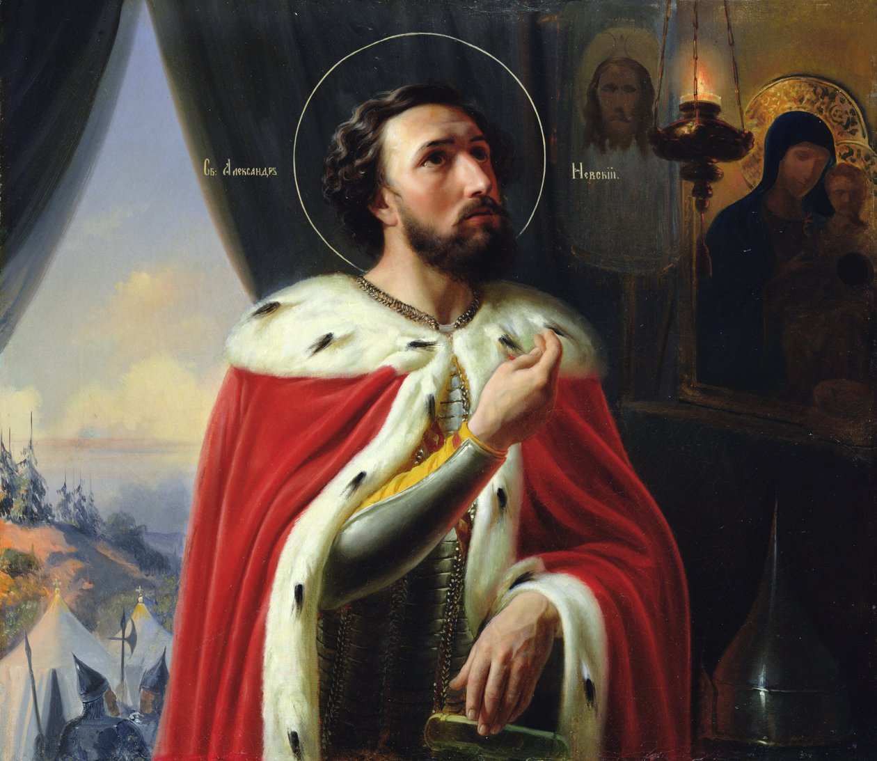 Alekszandr Nyevszkij, Novgorod hercege, Vlagyimir nagyhercege alkotó: Vasili Kuzmich Shebuev