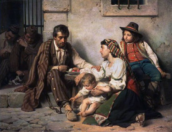 Fogoly találkozik családjával, 1868 alkotó: Vasili Vasilievich Vereshchagin